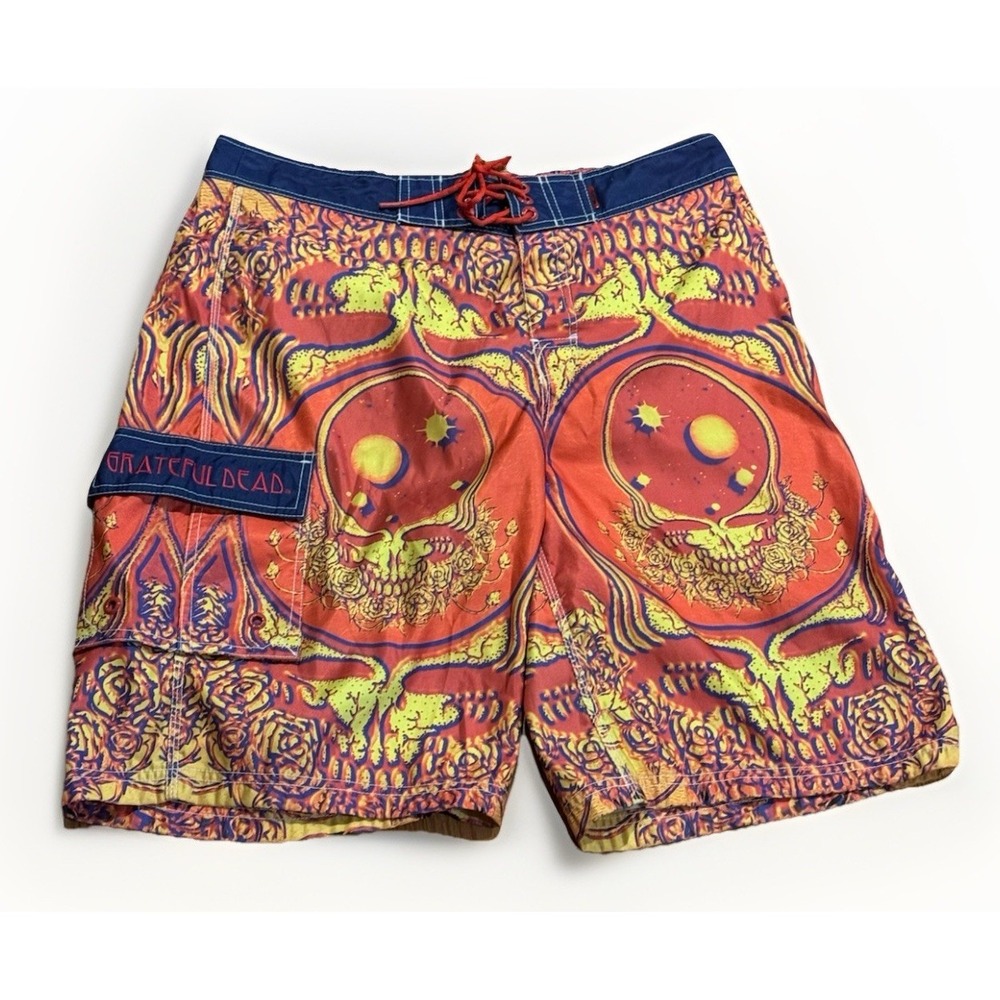 Vintage 90s Grateful Dead Steal Your Face Shorts 33 Dragonfly Baggy JNCO Rare